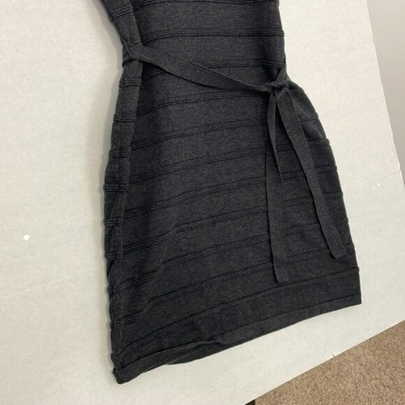 Calvin Klein Sweater Dress, Sleeveless Turtleneck, Matching Belt, Gray, Large - Picture 4 of 10